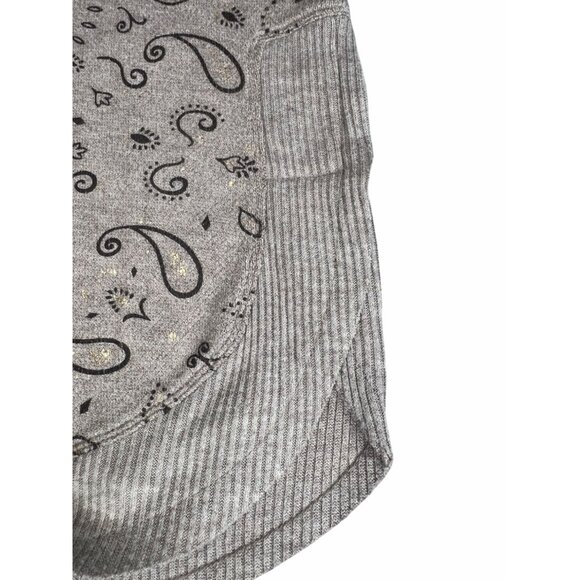 Democracy Drop Shoulder Sleeve Scoop Neck Printed Hi-Low Hem Knit Top Medium - Picture 9 of 15
